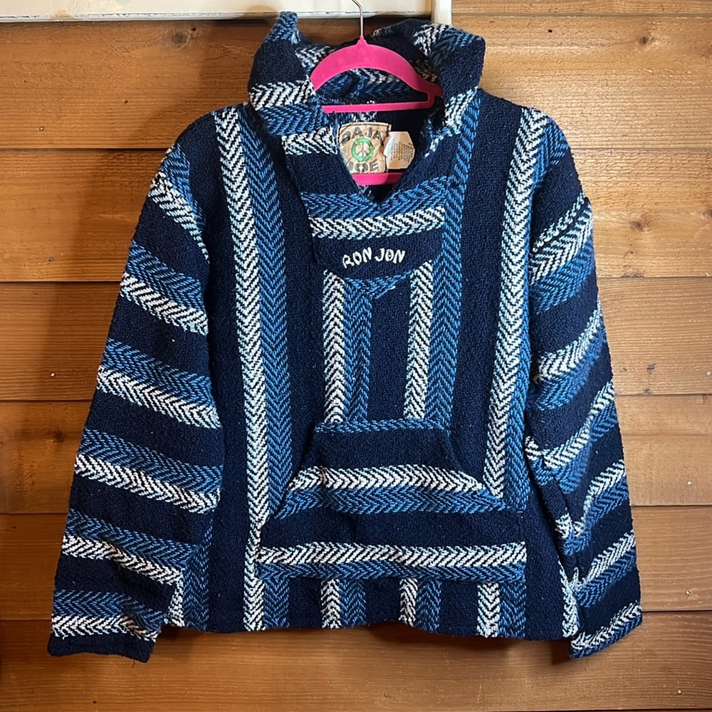 Ron Jon Surf Shop Baja Joe Hoodie Pullover Mexico Pocket Unisex Beach Coverup ML